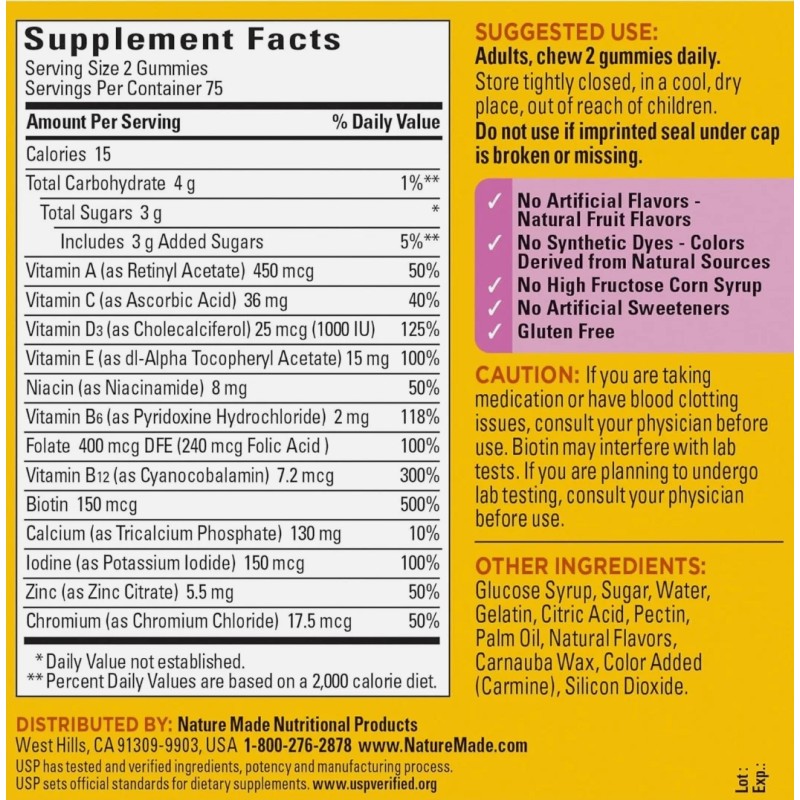 Nature Made Multivitamin Gummies for Her, Women's Daily Nutritional Support