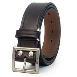 Edwin Garrison 0111130 Men's Belt, 1.6 inches (40 mm), 46.1 inches (117 cm), Made in Japan, Cowhide Leather, 22269288, dark brown
