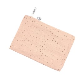 LÄSSIG Baby Muslin Wash Mitt Set of 3/Muslin Wash Glove Set 3 Pieces Dots Peach Rose