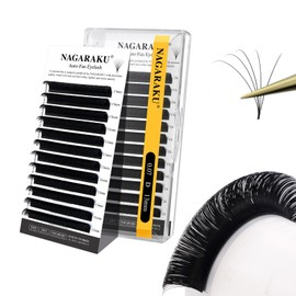 NAGARAKU Easy Fan Eyelash Extensions Volume Lash 0.07 D curl 13mm Rapid Blooming Faux Mink Cluster For Beginners Soft Professional Lash Supplies