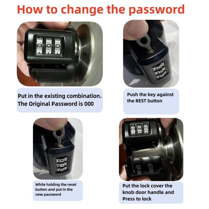 Keyed Door Handle Lockout Device Cover with Code to Disable