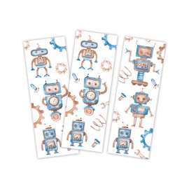 12 Bookmarks Robot Party Bags for Children's Birthday Boys Party Favours for Boys Birthday