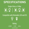 Legrand - Pass & Seymour Wide Slide Series CFL/LED/Incandescent Single