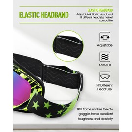 Motorcycle Goggles for Men Dirt Bike Goggles Women Motocross Goggles ATV Goggles Riding Goggles Powersports Goggles Offroad Goggle MX Goggles Skiing Goggles UV400 Anti-Scratch Dustproof Goggles color