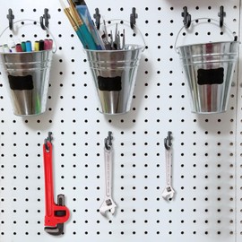 100 Pack Pegboard Hooks, J Shape Peg Hooks for 1/4" Pegboard, Plastic Garage Workshop Tool Storage Organizer Accessories, Jewelry Wall Display Hanging