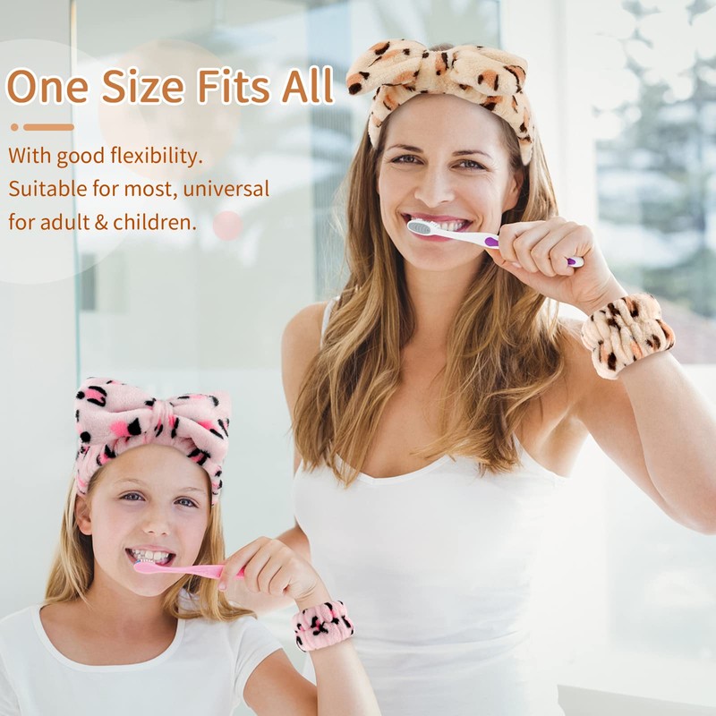 WHAVEL 6PCS Spa Headband and Wristband Set, Face Wash Headband