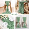BEELIFY 10 Pack 10 Ft Chiffon Table Runner Sage Green