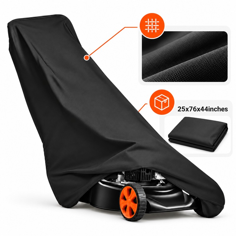 Waterproof Lawn Mower Cover - 210D Oxford Cloth with Drawstring