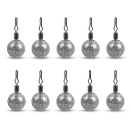 Fishing Weights Drop Shot Sinkers, 10pcs Round Fishing Sinker Drop Shot Weight Swivels Drop Shot Rig for Bass Fishing 6 Size, 1/8oz-3/4oz