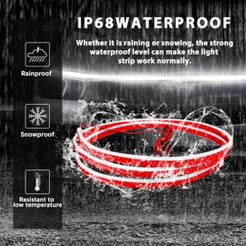 DEERMOTO Car Hood Light Strip Exterior, 71 Inches Cars LED Strip Lights for Trucks Flexible Waterproof IP68 Scan Start-up + White Light for Truck,Cars, SUVs 12v