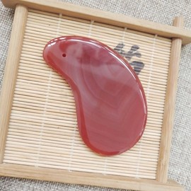 Gua Sha Massager & Face Roller Set - Agate & Red Jade Scraping Plates One Size/One Color 3ea