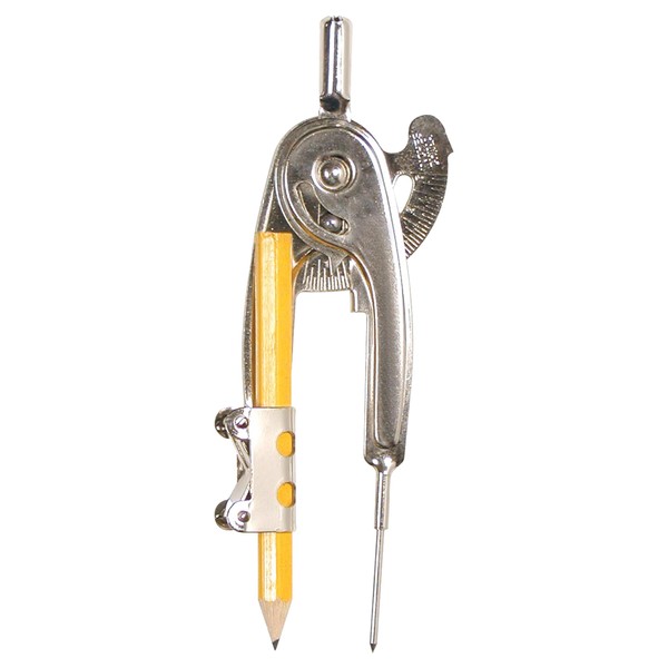 Westcott Metal Ball Bearing Compass with Pencil, Nickel Plated (12201)