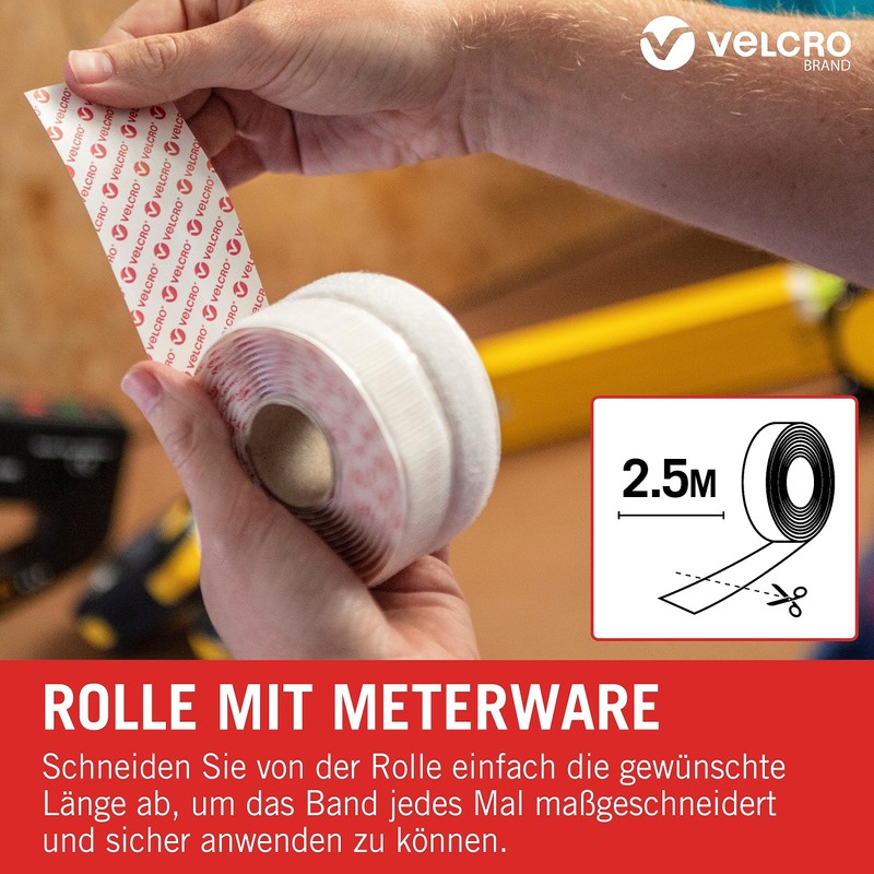 Velcro 60220 20mm x 10m Stick On Tape - Black