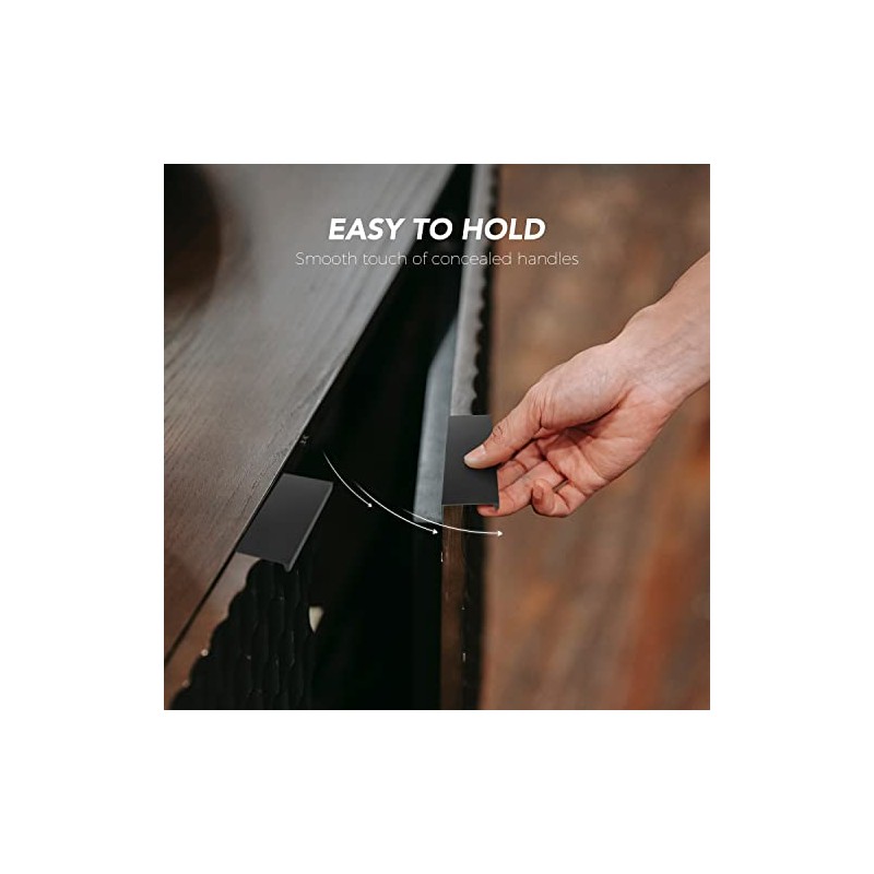 Ravinte 6 Pack Finger Pulls for Cabinets 80mm/3.15" Length Black