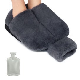 Foot Warmer Hot Water Bottle Without Electricity, Foot Warmer Adult Large Hot Water Bottle, Foot Heating Without Cable, Heated Slippers, Cold Feet Warming Foot Warmer Pads, Foot Hot Water Bottle for Women/Men/Children (40 x 36 cm)