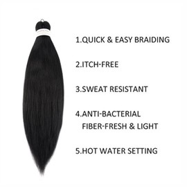 Pre Stretched Braiding Hair 26"-8 Packs Long Omber Itch Free Hot Water Setting Synthetic Fiber Crochet Braiding Hair Extension (26", 30#)