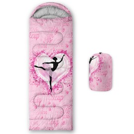 QOOMO Construction Dinosaur Printed Camping Sleeping Bags,3 Season Warm & Cool Weather,Lightweight,Waterproof Sleeping Bags for Adults & Kids,Traveling,and Outdoors,Camping Gear Equipment, 31x90inch