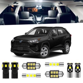 ENDPAGE 8-Pieces RAV4 LED Interior Light Kit for Toyota RAV4 2016 2017 2018 2019 2020 2021 White 6000K Interior LED Lighting Package + License Plate Lights, Install Tool