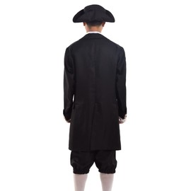 BLESSUME Rococo Men Colonial Costume Patriotic Adult Costume (Black Suit, M)
