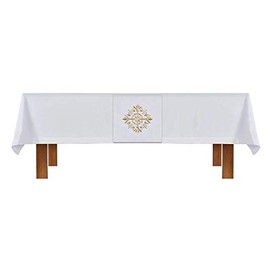 Christian Brands J0943WHT Altar Frontal and Holy Trinity Cross Overlay Cloth, Set of 2
