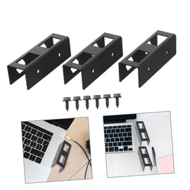 KICHOUSE 1set Laptop Support and Tablet Storage Holder Desk Organizer for Use Black Compact Design for Tidy Workspace
