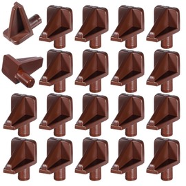 20 Pcs Plastic Shelf Support Pegs Brown Shelf Peg 5mm Pins Shelves Holders Pegs Shelving Clips to Hold Shelves for Bookcase Cabinets Cupboard Kitchen Furniture Bracket