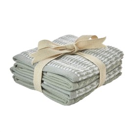 SKL Home Longborough Wash Cloth Set, 12x12, Sage 4 Pack