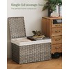 SETVSON Storage Basket with Lid Wicker Baskets for Storage with