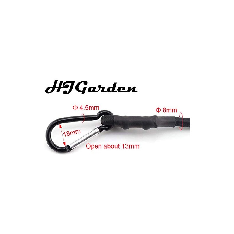 2pcs 60x1/3 Inch Bungee Cord with Hook Heavy Duty Straps