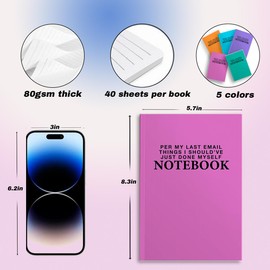 GHUSDFM 5 PCS Notebook Journal, Notebooks for Work, Note Taking Writing Funny Office Accessories Gag Gifts for Boss Coworker Manager Leader Retirement Graduation Boss Day 5.7 x 8.3 Inches 40 Sheets