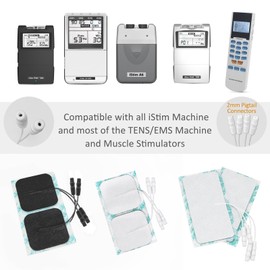 iSTIM Super Soft 2"x2" TENS Unit Electrodes for TENS Massage EMS - 100% Japanese Gel (2"x2"-16 Pieces)