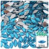 144pcpc Rhinestones Eye Shaped (Navette) 7x15mm Flatback Light Blue LBL