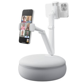 SAIJI Pillow Phone Holder for Bed [Upgraded Clamp], Adjustable Angle&Height Cell Phone Pillow Stand for Watching Video On Bed/Sofa/Lap, Fit for 4.7"-7.0" Phones (Grey)