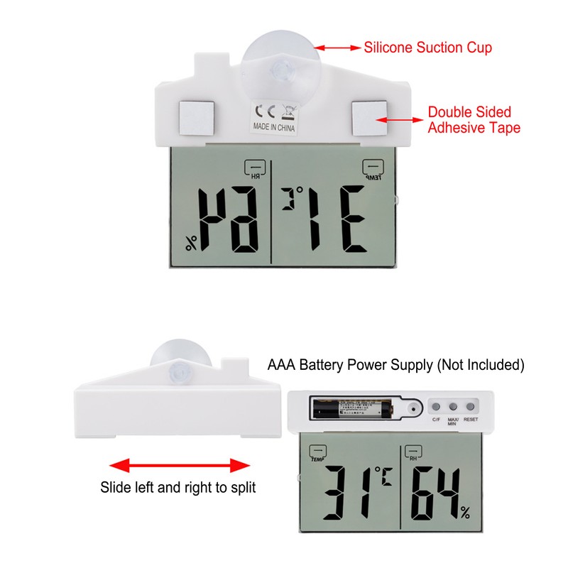 Indoor Hygrometer Thermometer LCD Screen High Accuracy Room Temperature Monitor