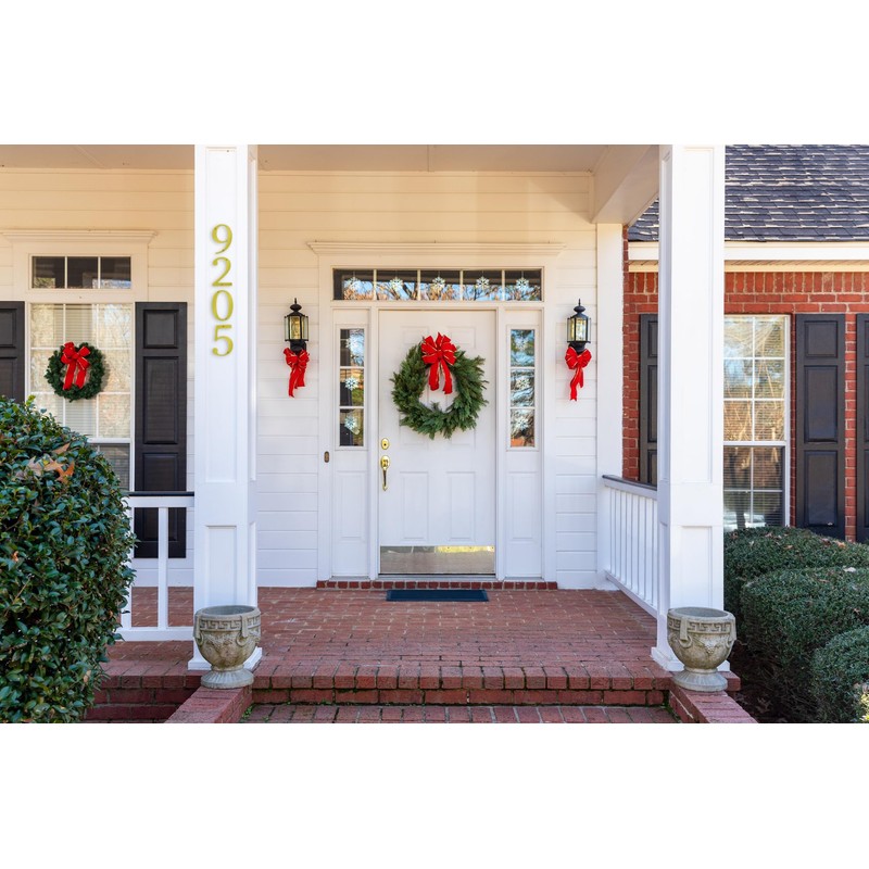 5" Polished Brass House Address Number #9, Flush Mount