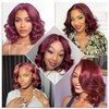 TopSilky 13X6 12ich Bob Body Wave Burgundy Wig Human Hair