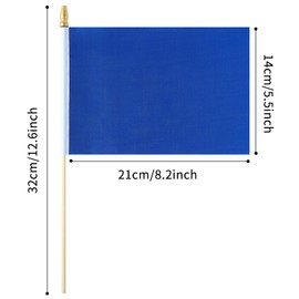 ZXvZYT 50 Pack Solid Blue Flag Small Mini Plain Blue Color Flags On Stick,DIY Marking Decoration Supplies,School,Sports Club,Party Events Celebration