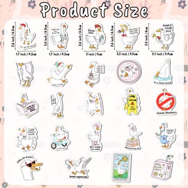 FZkuozougedd Funny Goose Refrigerator Magnets - 24Pcs Cartoon Animal Cute Goose Magnetic Magnet Fridge Sticker Decoration for Kitchen Home Office Class Locker Whiteboard Decor Car Accessory Birthday A