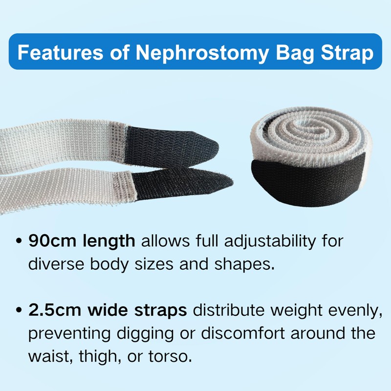 Filigan Nephrostomy Bag Strap Holder, 2.5x90cm Soft Elastic Fabric Urine
