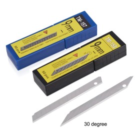 Unbranded New 50 Pcs OLFA Cutter Knife Replacement Blades 9mm Carbon Steel Blade 2 Types - 30 degree 100PCS-BLACK