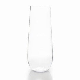 Balsa Circle 6 pcs 9 oz Clear Plastic Champagne Stemless Glasses Disposable - for Wedding Party Events Reception Tableware Supplies