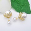 Hiqmic 925 Sterling Silver Post Double sided Pearl Zirconia Ear
