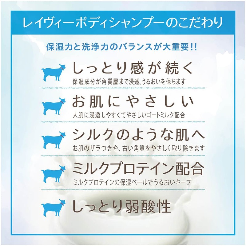 Leivy Goat Milk Cool Body Shampoo, 16.9 fl oz (500
