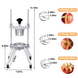 BotaBay Commercial Lemon Cutter 4 & 6 & 8 Section with V-Shaped Stainless Steel Blades Easy Wedger Fruit Lime Slicer Vegetable Chopper Dicer for Home Bar Restaurant