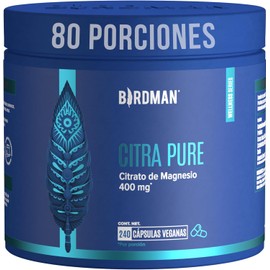 Birdman Citrato de Magnesio 400 mg | Apoya la Absorción de Calcio | Fórmula Limpia Sin Aditivos | Cápsula Vegana | Esencia Refrescante | Suplemento Alimenticio | 80 Porciones | 240 Cápsulas