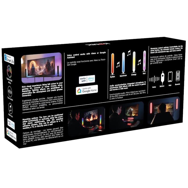 Konix Gaming LED-Leuchtstäbe Flame - RGBIC-Beleuchtung - Musiksynchronisation - Tuya