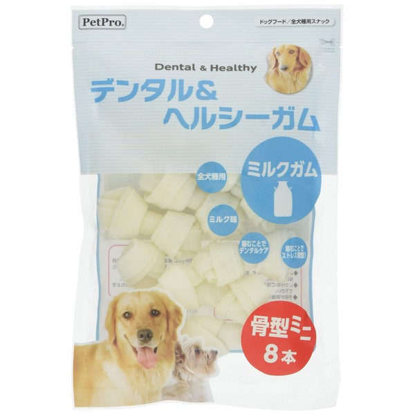 Pet Professional dentaru & herusi-gamu Milk Gum Bone Shape Mini Pack of 8 