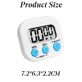 Digital Kitchen Timer (Upgraded Version) Big Digits, Loud Alarm, Magnetic Backing, Stand, USA for 7+ Years with 10000+ Reviews White