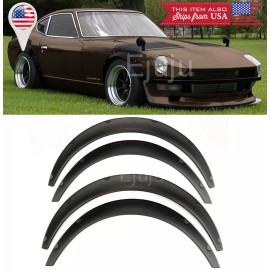 SDeelCase 1.75" Front 2.75" Rear ABS Black Flexible 4 Pieces Wide Fender Flares For Ford