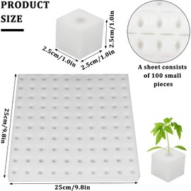 Oubit Hydroponic Sponge - Pack of 100 Hydroponic Sponge Planted in Greenhouse Garden Tool Seedling Sponges to Grow Small Buds or Seedlings